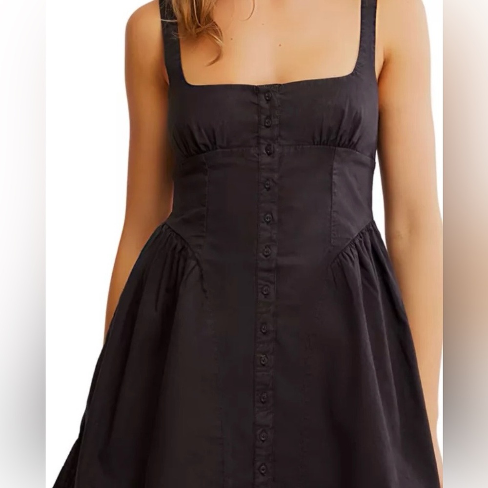 Free People Astrid mini dress black denim size xsmall